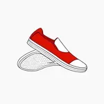 plain red slip-on shoes image